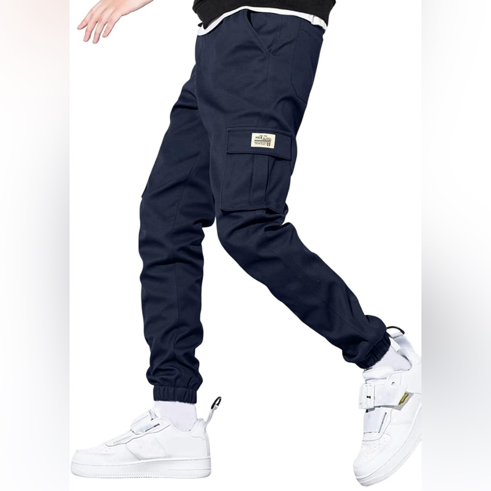 JMIERR Casual Cargo Pants Joggers Pants Tapered Sweatpants Size Small New